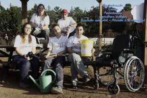 Jóvenes representando cada uno de los talleres